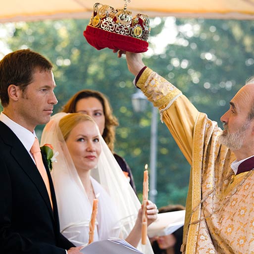 Greek Orthodox wedding ceremony in Italy
